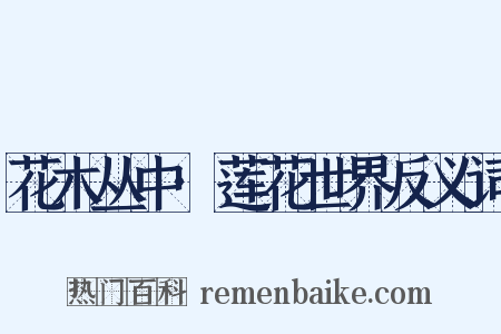 花木丛中·莲花世界反义词是什么意思的图片